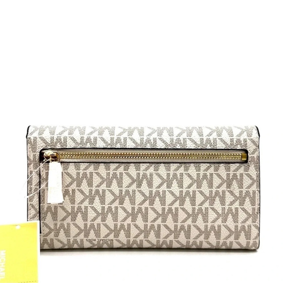 Michael Kors Large trifold Wallet Vanilla/Brown - Picture 5 of 7